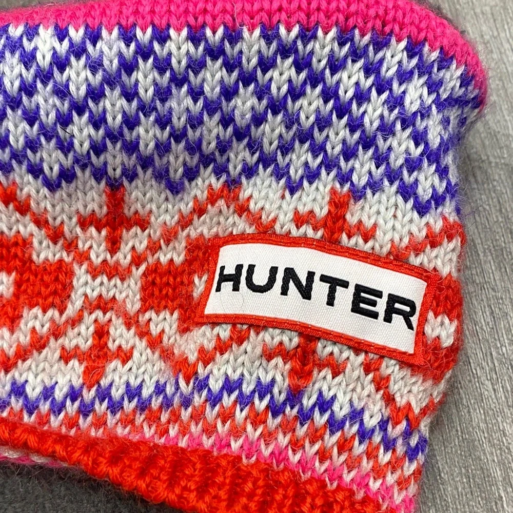 Hunter Gray Socks with Red and Pink Pattern